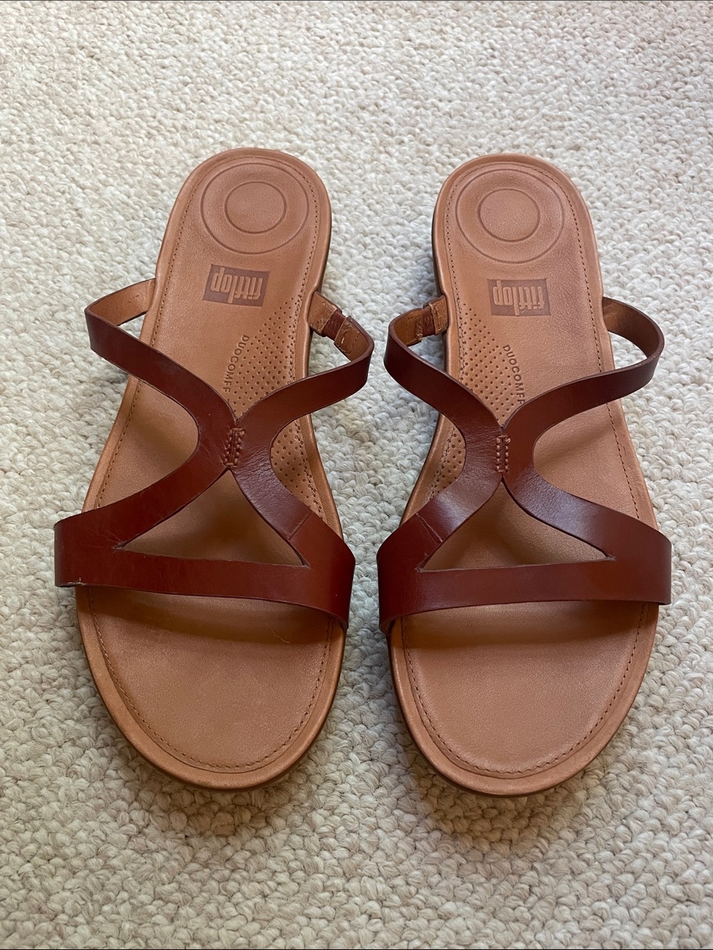 Fitflop Brown Leather Slide Sandals